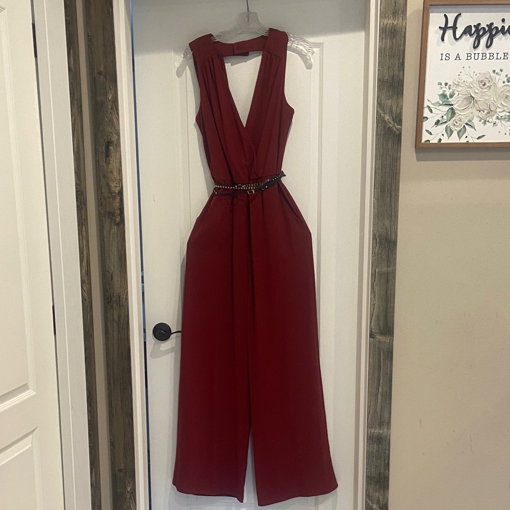 Elegant Maroon Jumpsuit